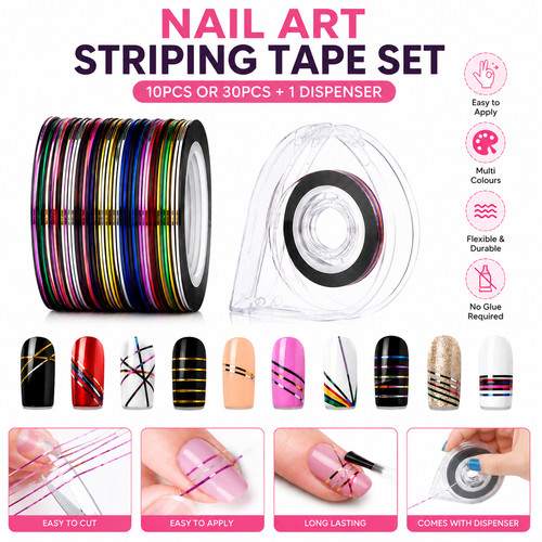 30pz rotoli nastro strisce - 10/30pz,